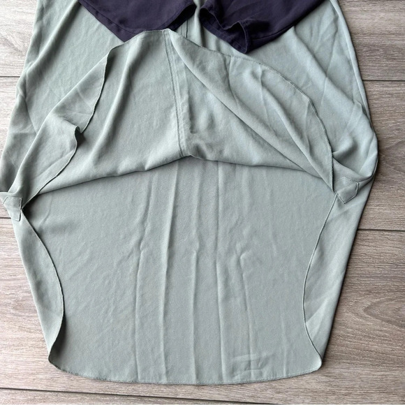 Aritzia Wilfred Purple Sage Green Contrasting  Colour Chiffon Shirt Dress - Picture 9 of 12